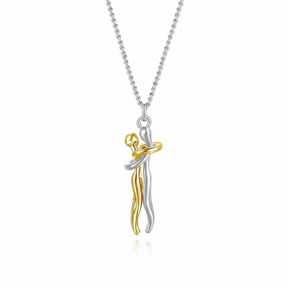 Steel Mother Child Pendant Necklace