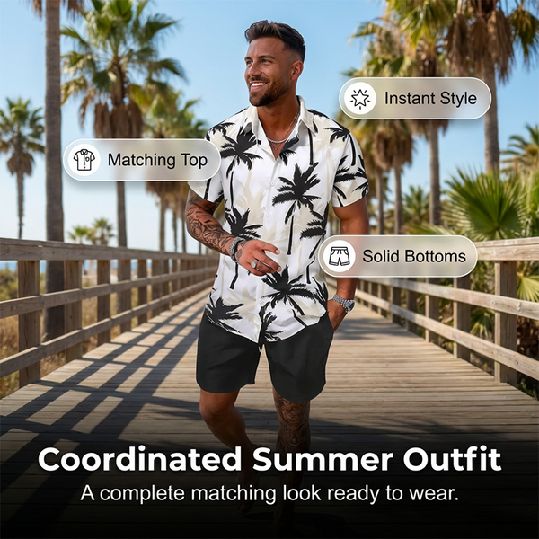 Tropical Palm Shirt Set