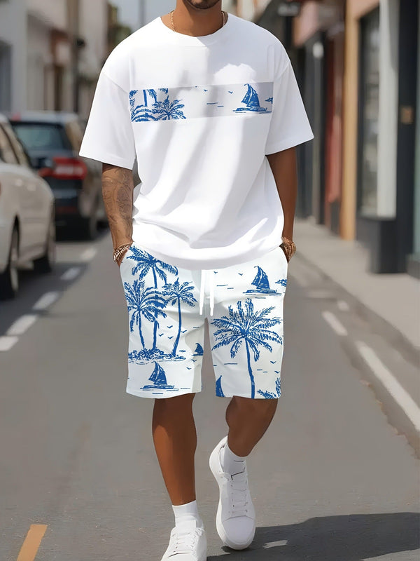 Men’s Tropical Beach T-Shirt & Shorts
