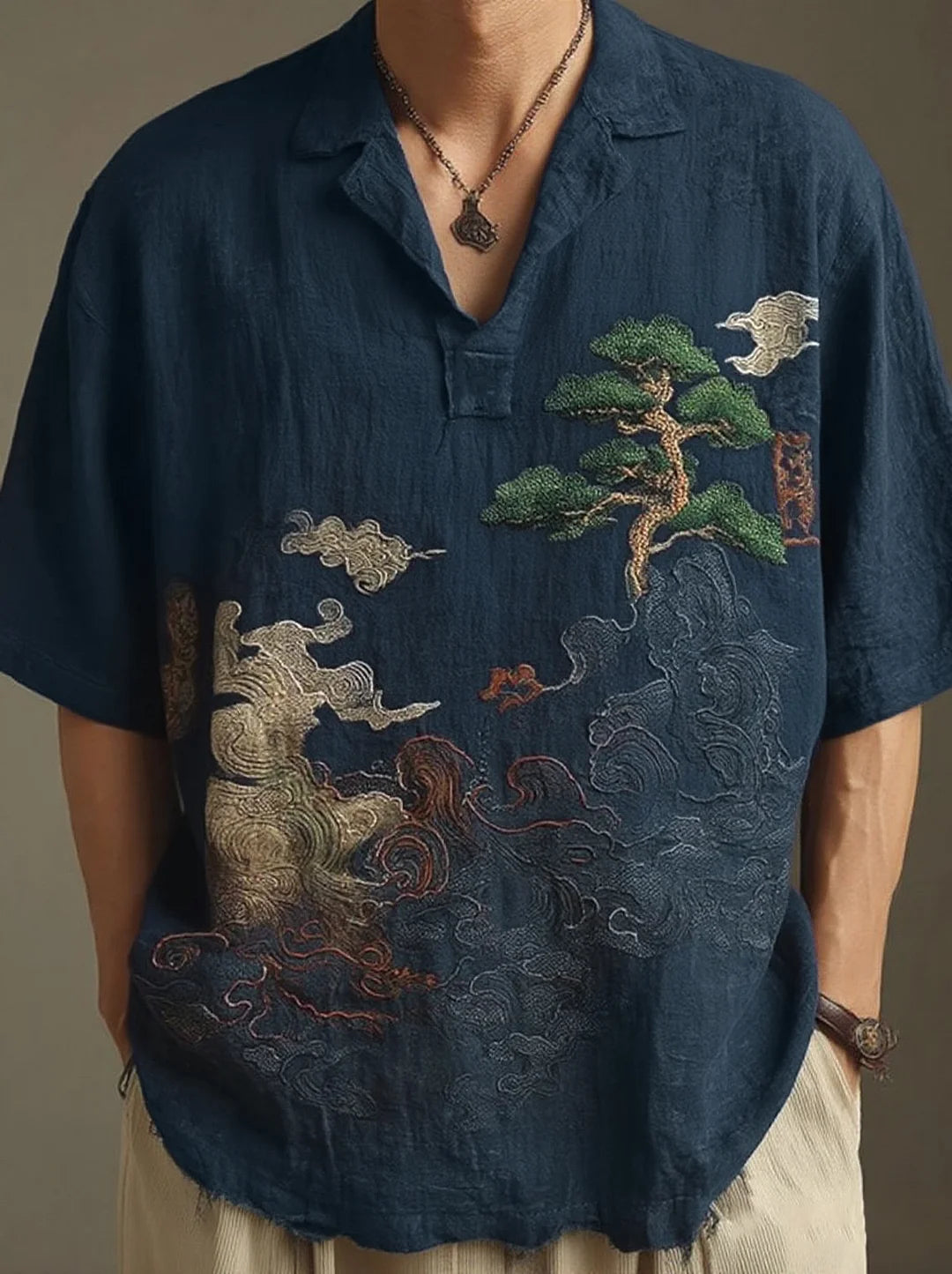 Sage Tree Art Oversized Shirt