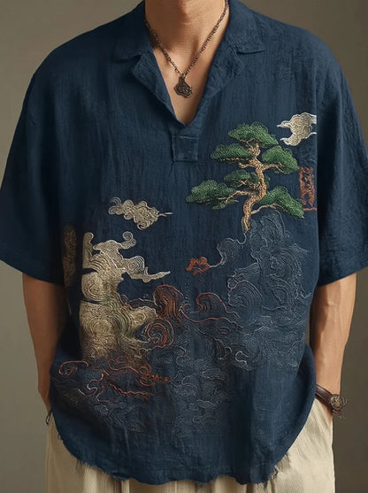 Sage Tree Art Oversized Shirt